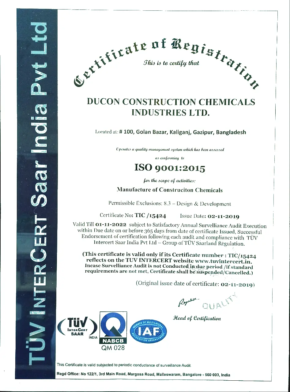 Ducon ISO-Certificate